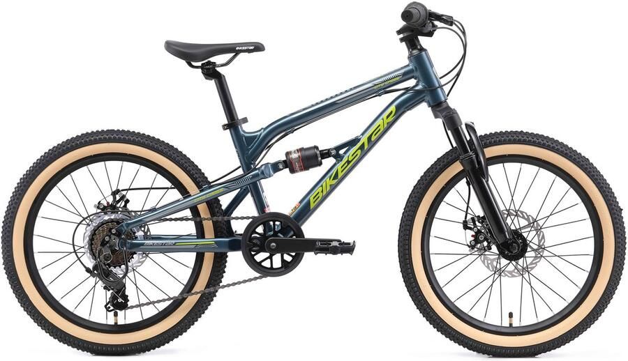 Bikestar Alu kinderen jeugd Mountain fiets | 20 inch wielen | Petrol