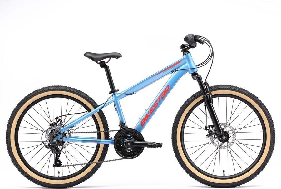 Bikestar MTB staal 21speed 24inch blauw