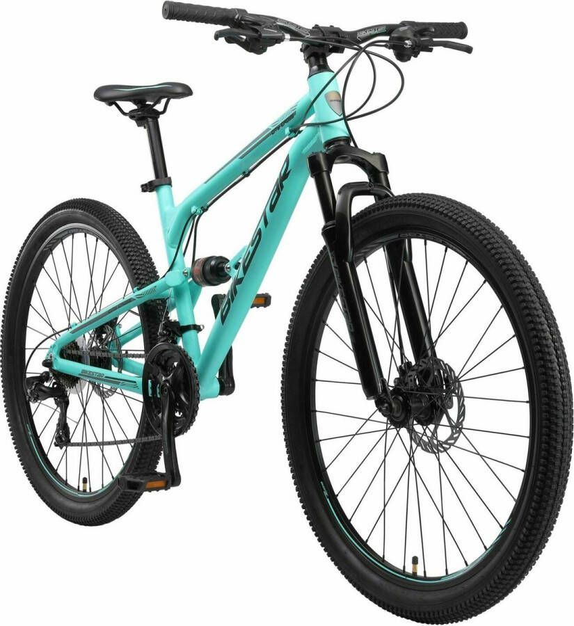 Bikestar Fully MTB Alu 27.5 Inch 21 Speed Mintgroen