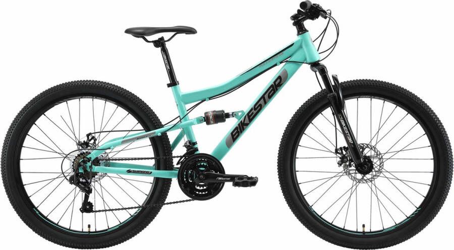 Bikestar Fully MTB Staal Medium 26 Inch 21 Speed Zwart