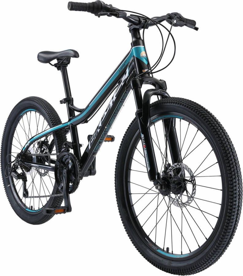 Bikestar hardtail MTB 21 speed 24 inch zwart blauw