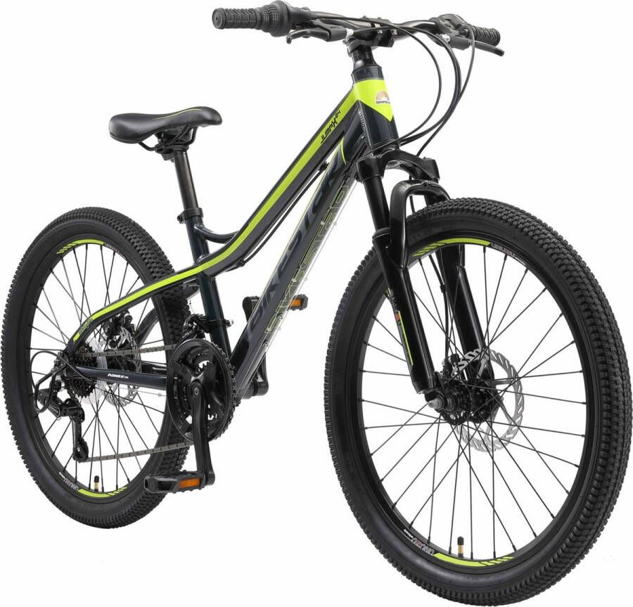 Bikestar hardtail MTB 21 speed 24 inch zwart groen