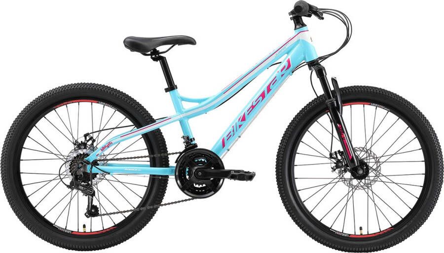 Bikestar 24 inch hardtail MTB 21 speed wit turquoise