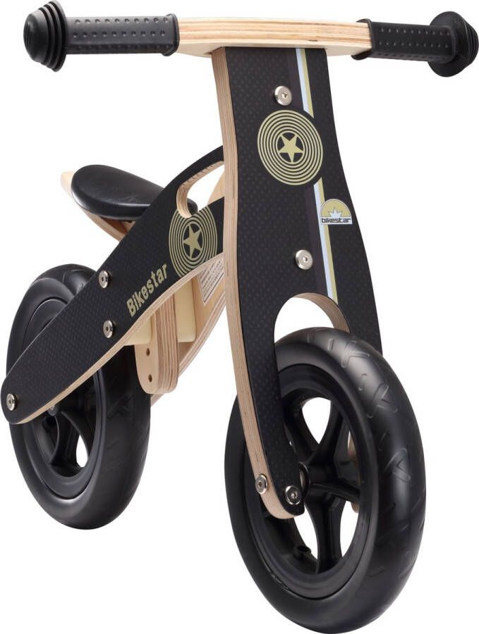Bikestar houten loopfiets 10 inch wielen zwart