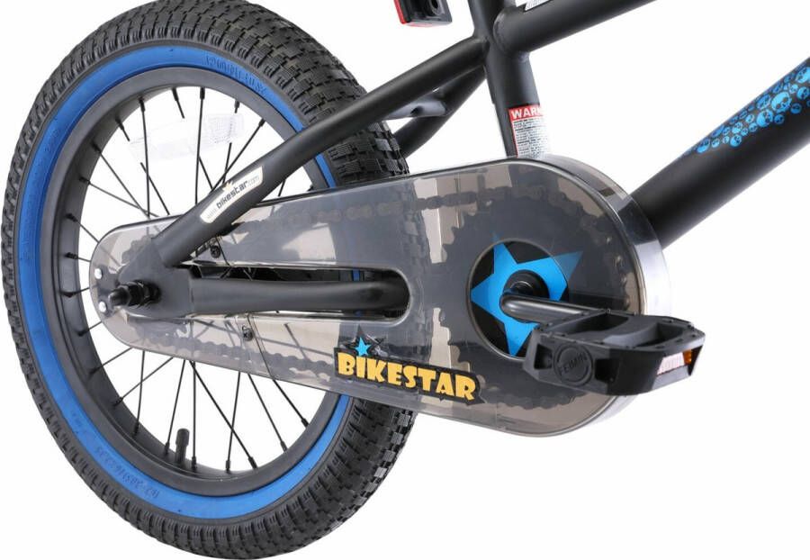 Bikestar BMX kinderfiets 16 inch zwart blauw - Foto 1