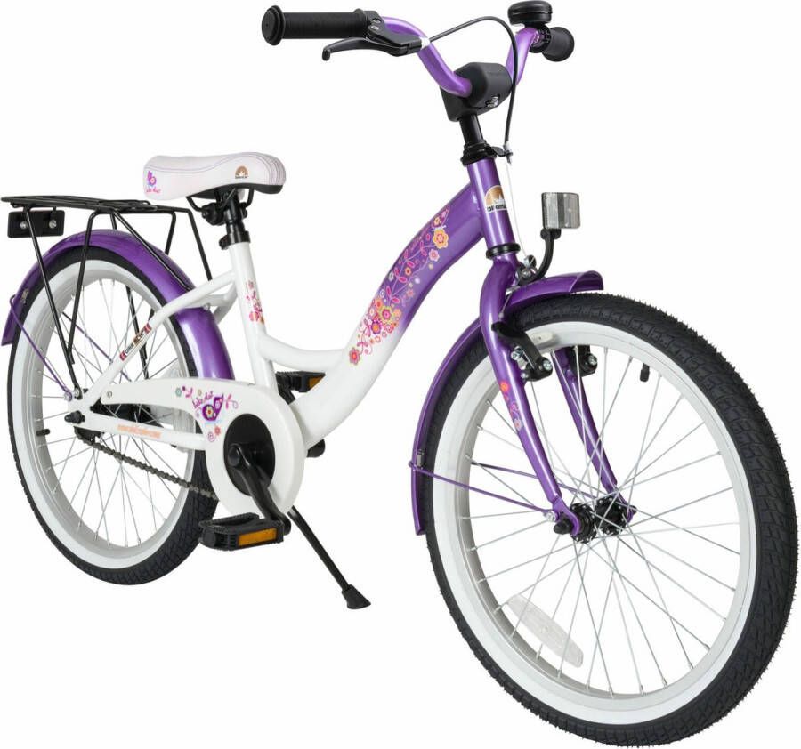 Bikestar kinderfiets Classic 20 inch lila wit