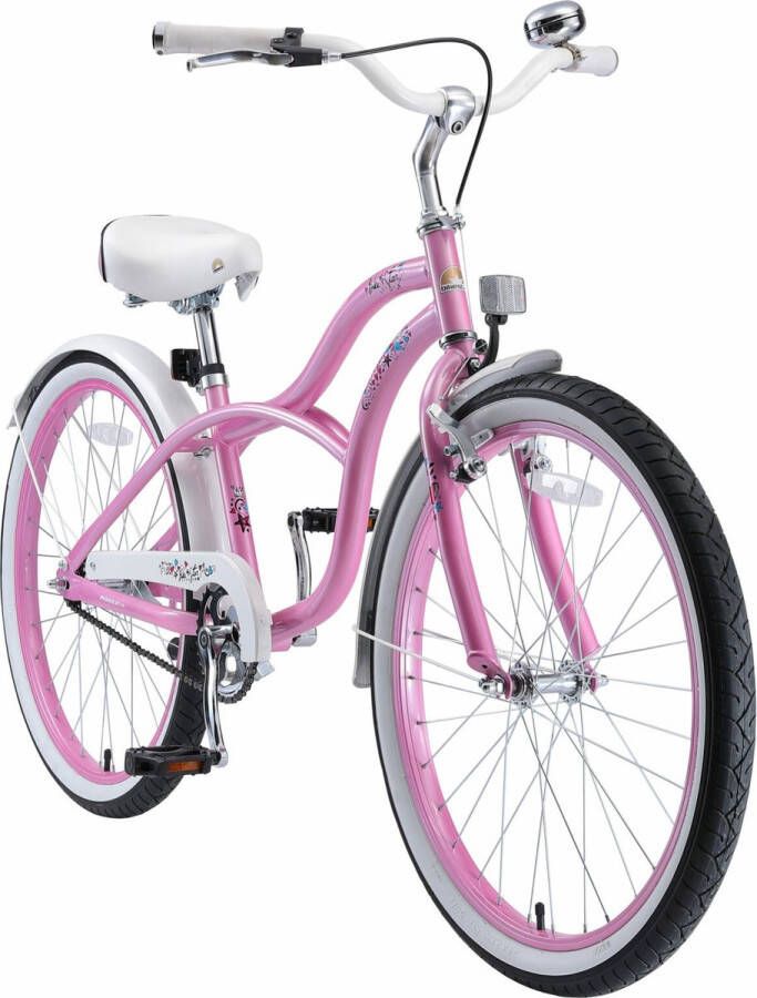 Bikestar 24 inch Cruiser kinderfiets roze