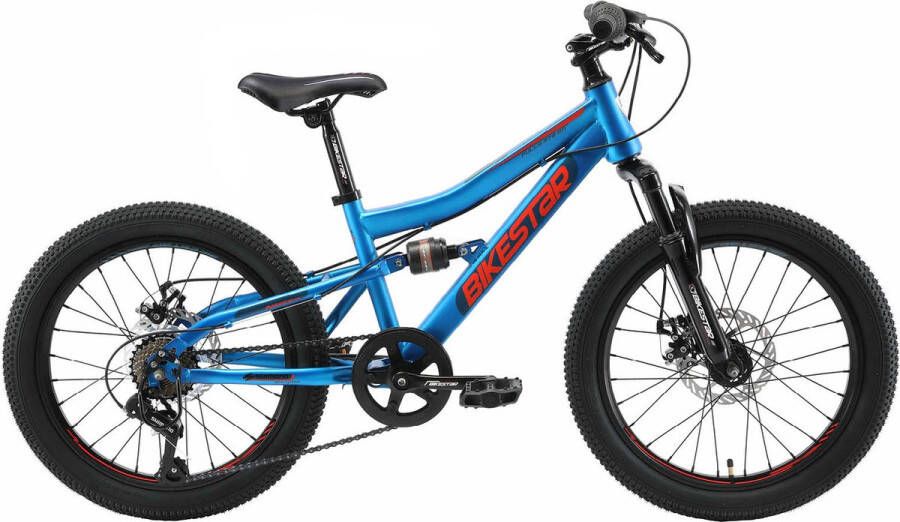 Bikestar kinderfiets MTB Fully Staal 7speed 20inch blauw oranje