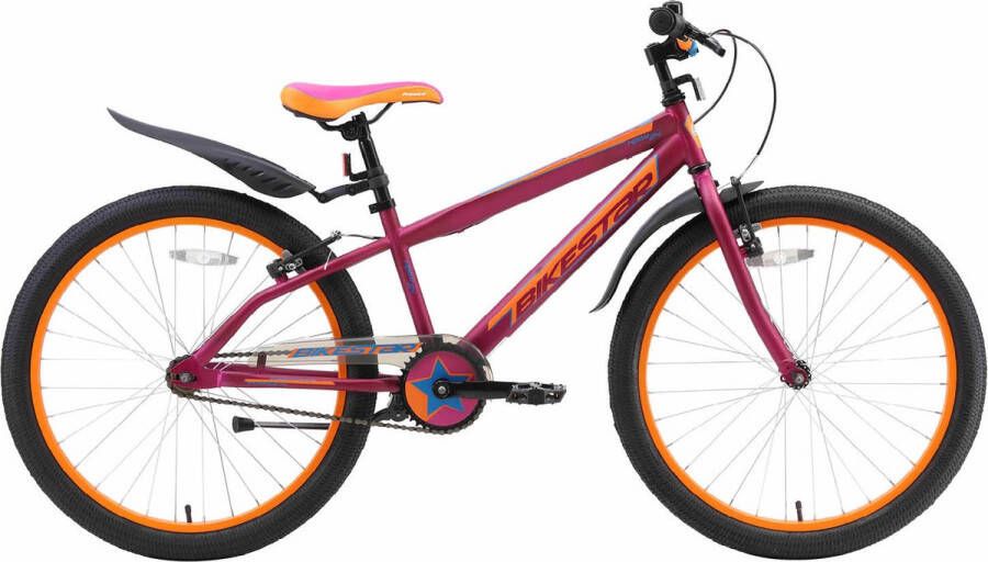 Bikestar kinderfiets Urban Jungle 24 inch paars oranje