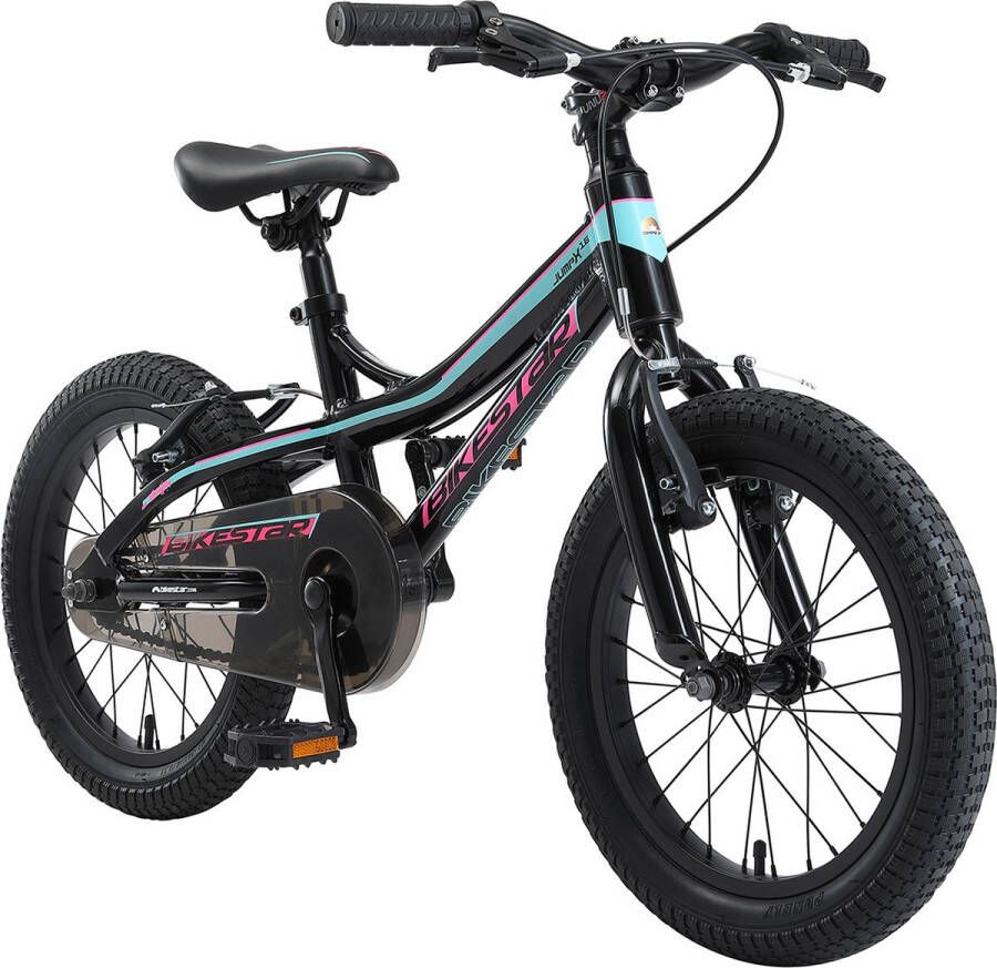 Bikestar 16 inch Alu Mountainbike kinderfiets zwart blauw - Foto 2