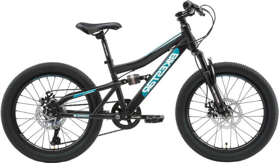 Bikestar MTB Fully staal 21speed 24inch zwart petrol