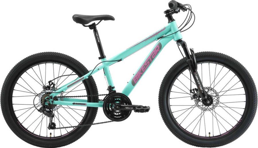 Bikestar MTB staal 21speed 24inch mintgroen