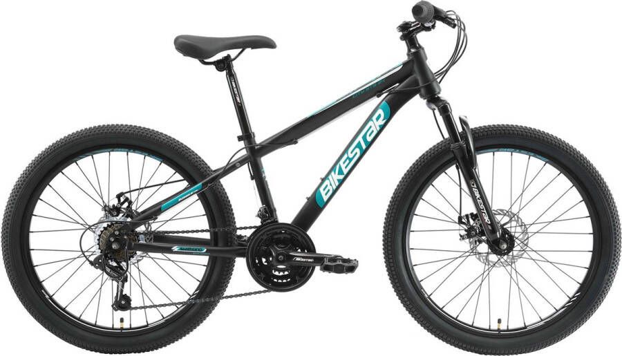 Bikestar MTB staal 21speed 24inch zwart