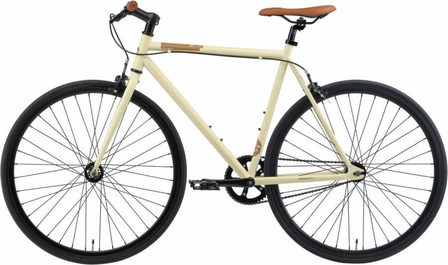 Bikestar Singlespeed 28 inch retro wielrenfiets beige bruin