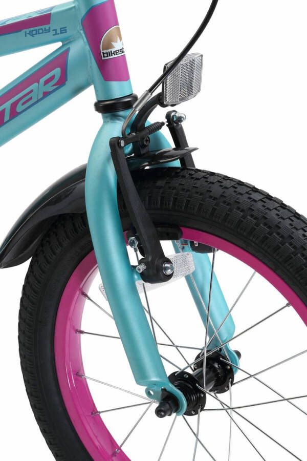 Bikestar Urban Jungle kinderfiets 16 inch paars turquoise