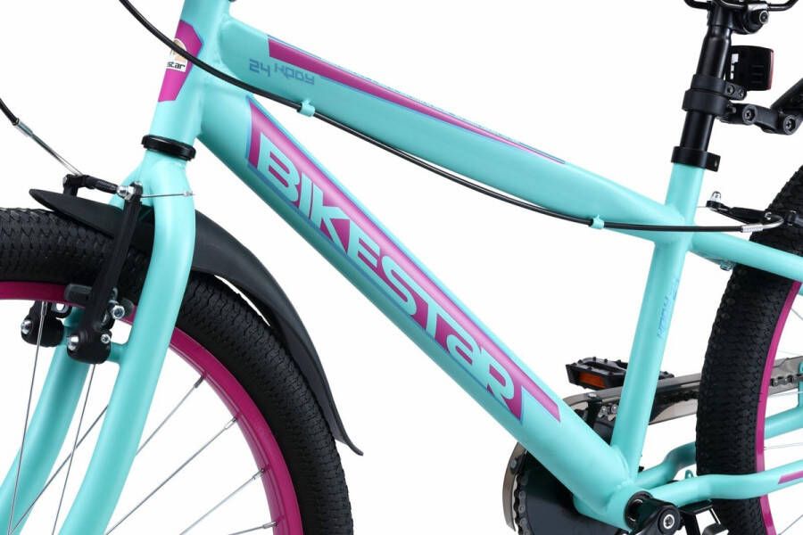 Bikestar Urban Jungle kinderfiets 24 inch turquoise paars