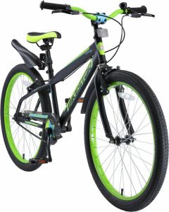 Bikestar 24 inch Urban Jungle kinderfiets zwart groen