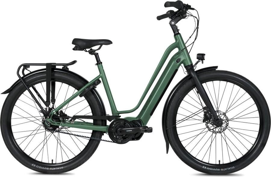 BSP Musa S Elektrische Fiets E-bike 28 Inch Damesfiets 47 cm 8 Versnellingen Hydraulische Schijfrem 504 Wh Accu Donkergroen