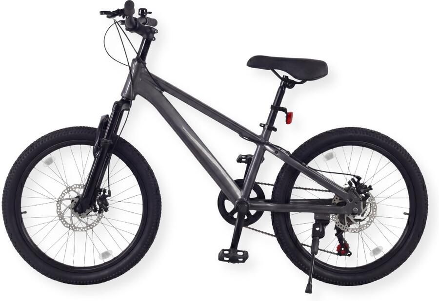 Buxibo Fiets Austin Kinder Mountainbike Stalen Frame 20 Inch Grijs