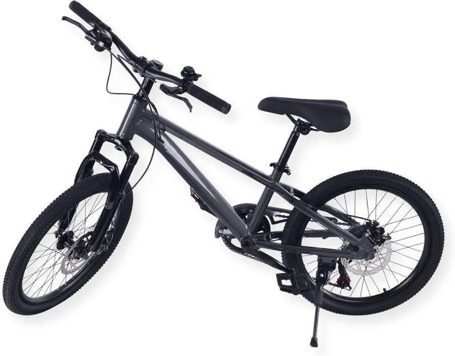 Buxibo Fiets Austin Kinder Mountainbike Stalen Frame 20 Inch Grijs