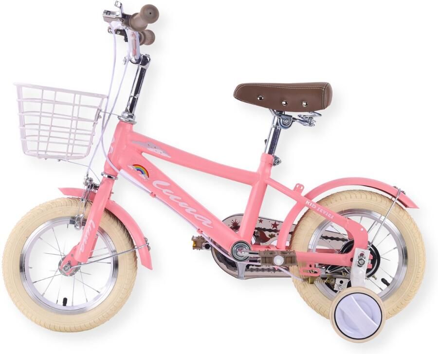 Buxibo Kinderfiets voor Meisjes Luna 12 Inch Roze