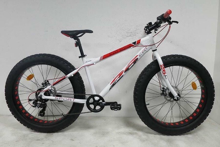 Buxxo Bikes FAT 26 Fatbike 7 Speed White Red