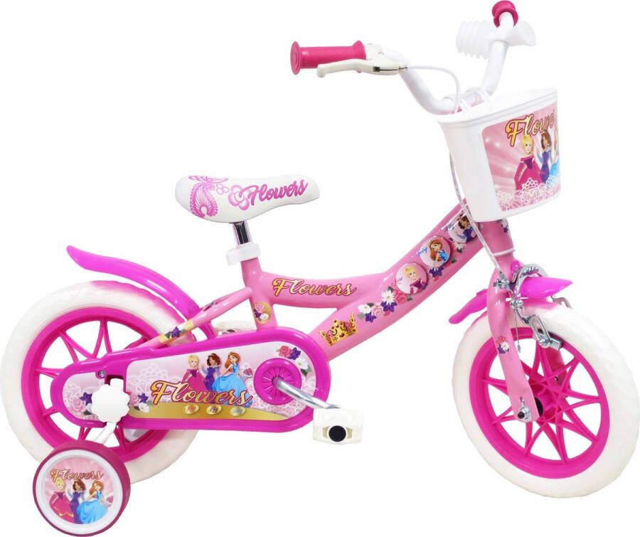 Carratt Flowers 12 inch kinderfiets roze