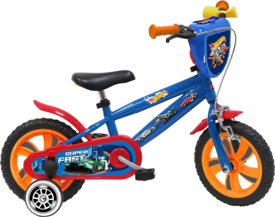 Carratt Hot Wheels 12 inch kinderfiets blauw