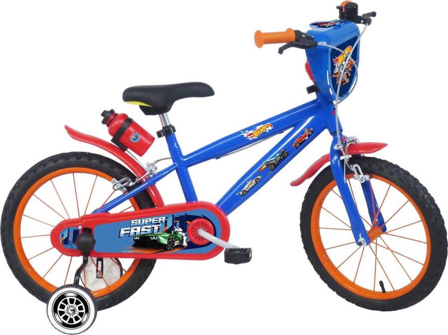 Carratt Hot Wheels 16 inch kinderfiets blauw