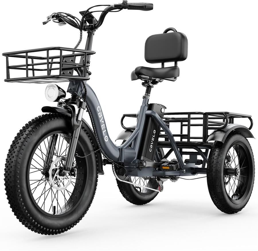 CBVELO C16 Driewielige elektrische fiets Fatbike 20 inch 48V 20 8Ah lithium accu trapondersteuning tot 25 km u