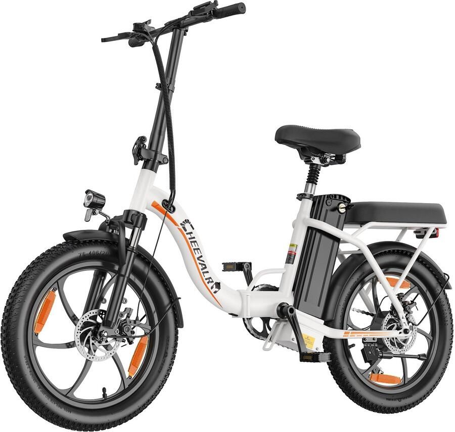 Cheevalry C16-1 Opvouwbare Elektrische Fiets – 48V 16Ah – Tot 50 km Bereik – 250W – 20×3.0 Inch Fat Tires – Shi o 7 Versnellingen – WIT