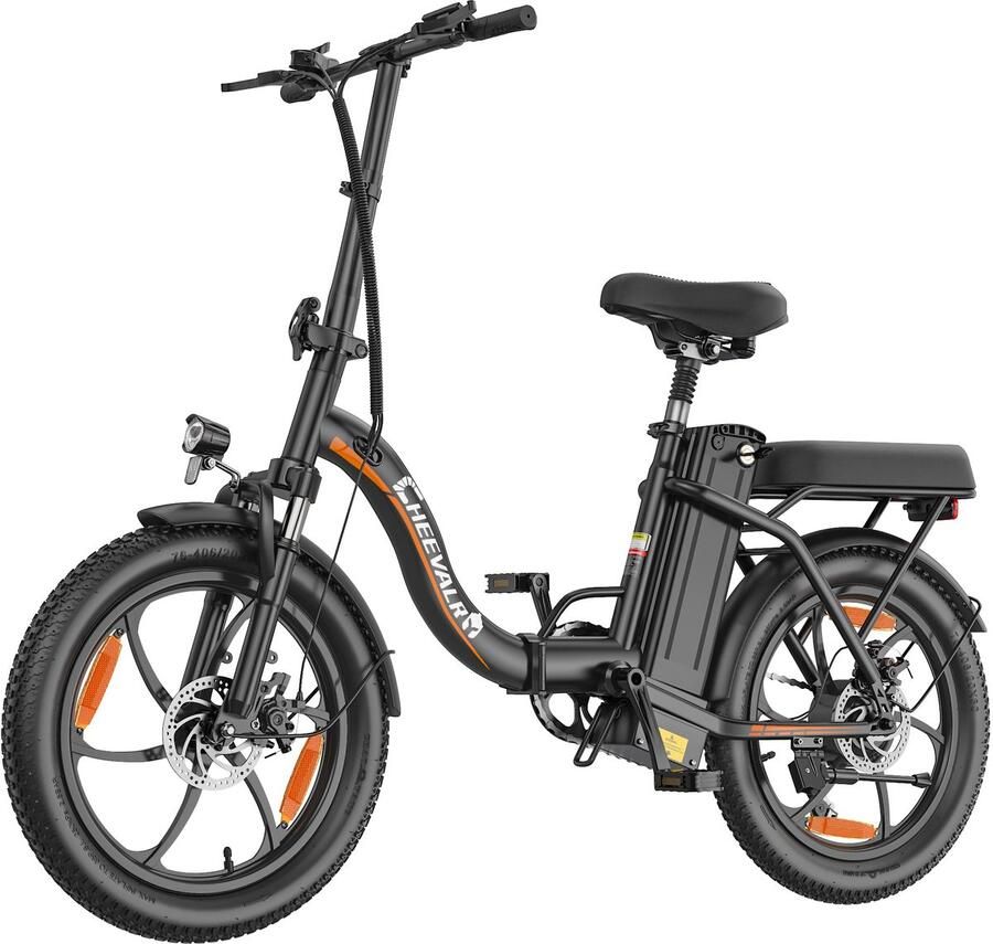 Cheevalry C16-1 Opvouwbare Elektrische Fiets – 48V 16Ah – Tot 50 km Bereik – 250W – 20×3.0 Inch Fat Tires – Shi o 7 Versnellingen – Zwart
