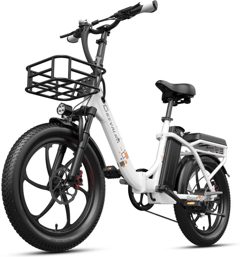 Cheevalry C20 PRO Elektrische Fiets – 250W – 48V 20Ah – Tot 150KM – 20” – Opvouwbaar – Shi o 7 Versnellingen – Wit