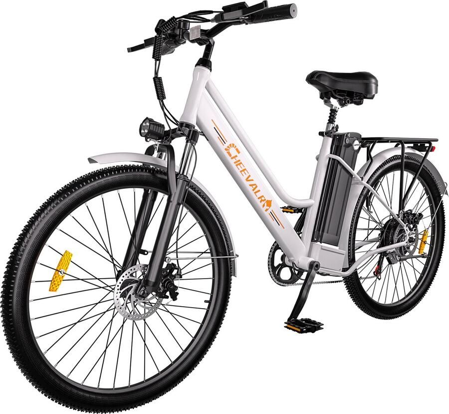 Cheevalry C26 Elektrische Fiets Motor 250W Actieradius 80km 26 Inch Wit