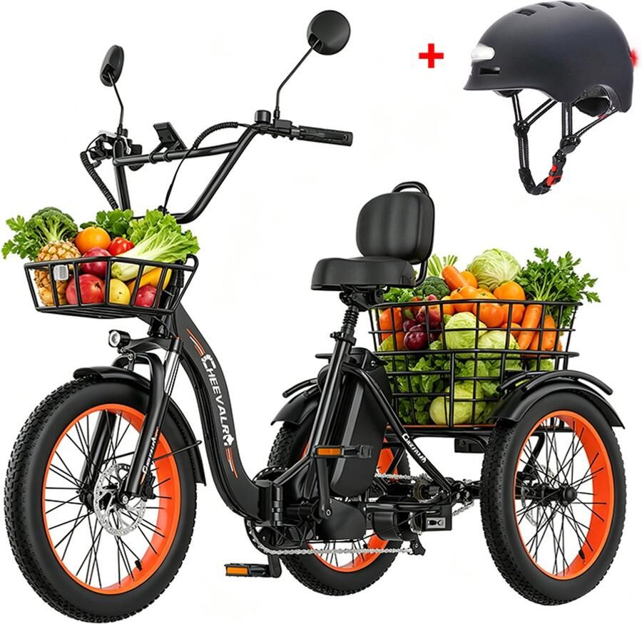Cheevalry CF750 Elektrische driewieler fiets voor boodschappen 20 inch 20Ah