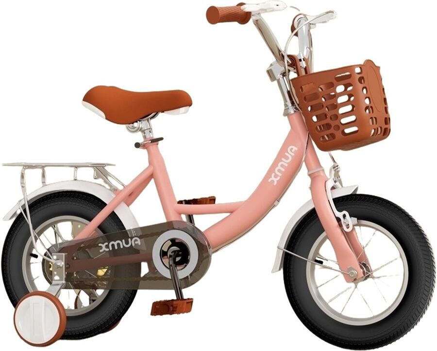CHIWIN 12 inch Kinderfiets met Zijwieltjes – Verstelbare Stuur & Zadel – Veilig Staal Frame – 2-4 jaar & – Inbegrepen dje Achterzitje & Kettingbescherming