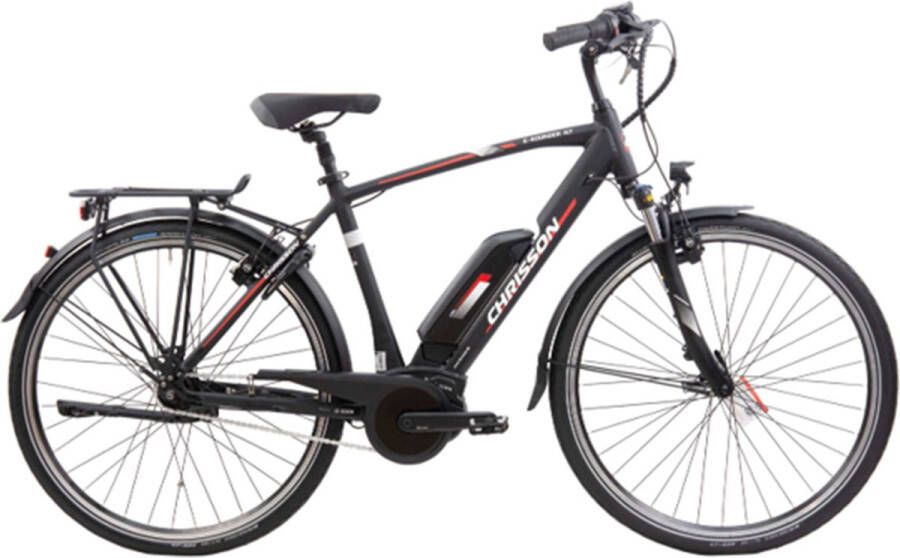 Chrisson E-Rounder N7 Elektriche Fiets 28 Inch E-bike 53 cm Middenmotor Herenfiets 7 Versnellingen V-Brakes Zwart