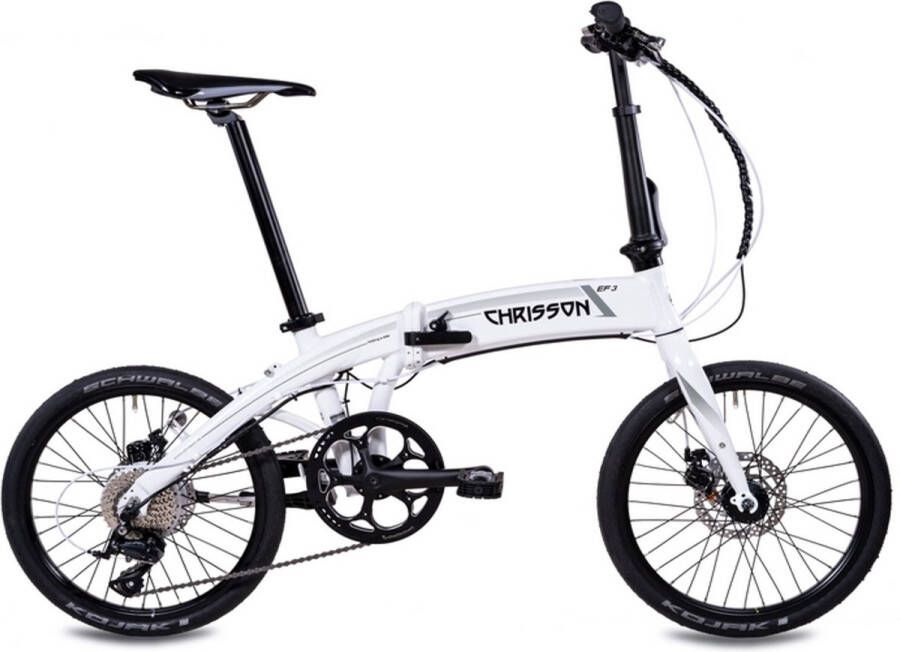 Chrisson EF3 Elektrische Fiets 20 Inch Vouwfiets 32 cm 9 Versnellingen Mechanische Schijfrem Wit