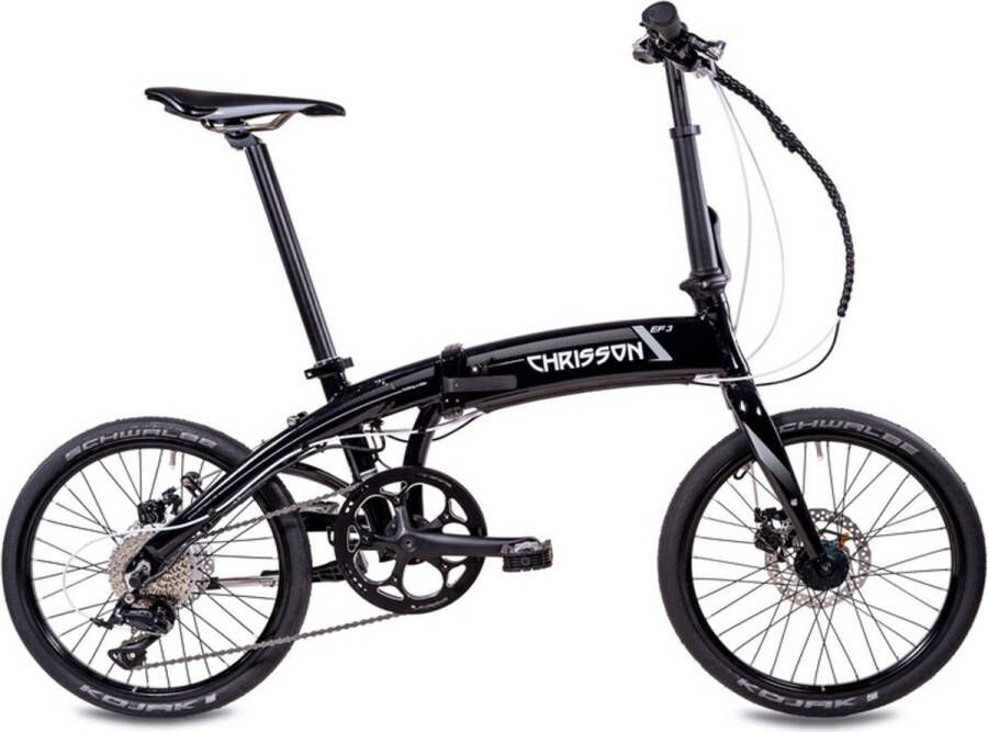 Chrisson EF3 Elektrische Fiets 20 Inch Vouwfiets 32 cm 9 Versnellingen Mechanische Schijfremmen Zwart