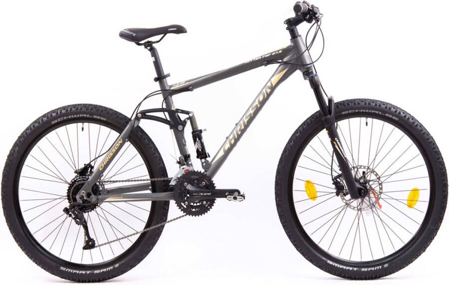 Chrisson Hitter Mountainbike 27.5 Inch 46 cm Herenfiets 27 Versnellingen Hydraulische Schijfremmen Grijs