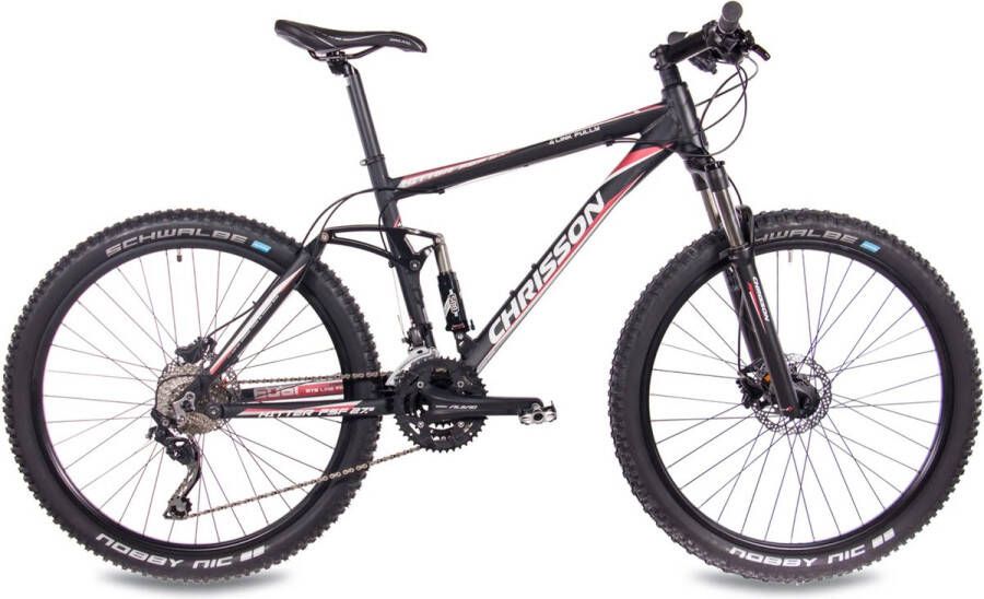 Chrisson Hitter Mountainbike 27.5 Inch 46 cm Herenfiets 27 Versnellingen Hydraulische Schijfremmen Zwart