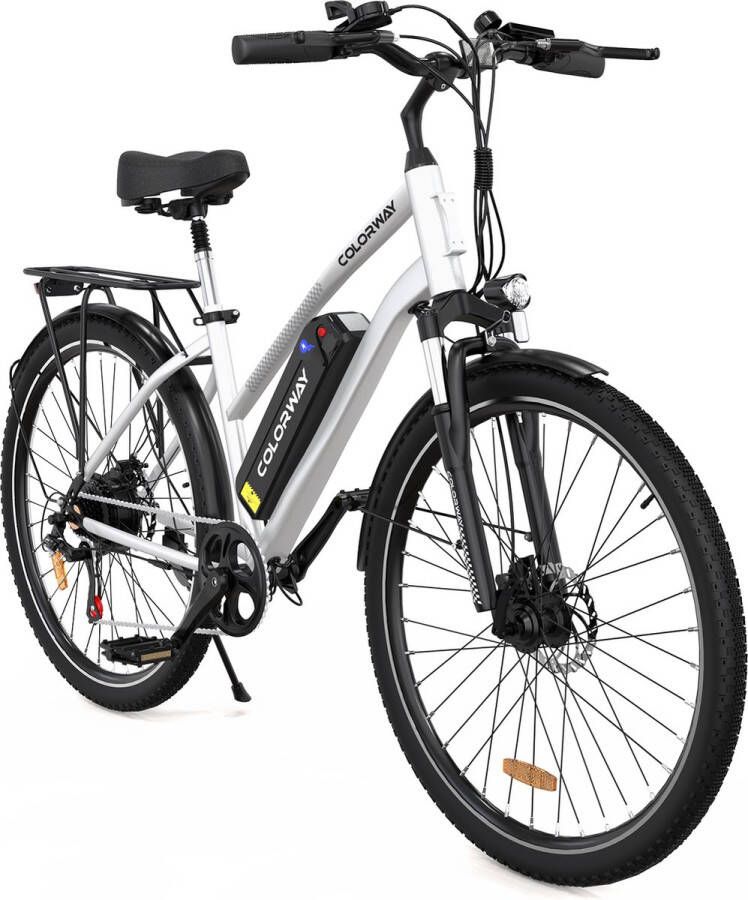 Hitway COLORWAY BK27 Elektrische Fiets 28 Inch 250W- 36V 15Ah Zilver