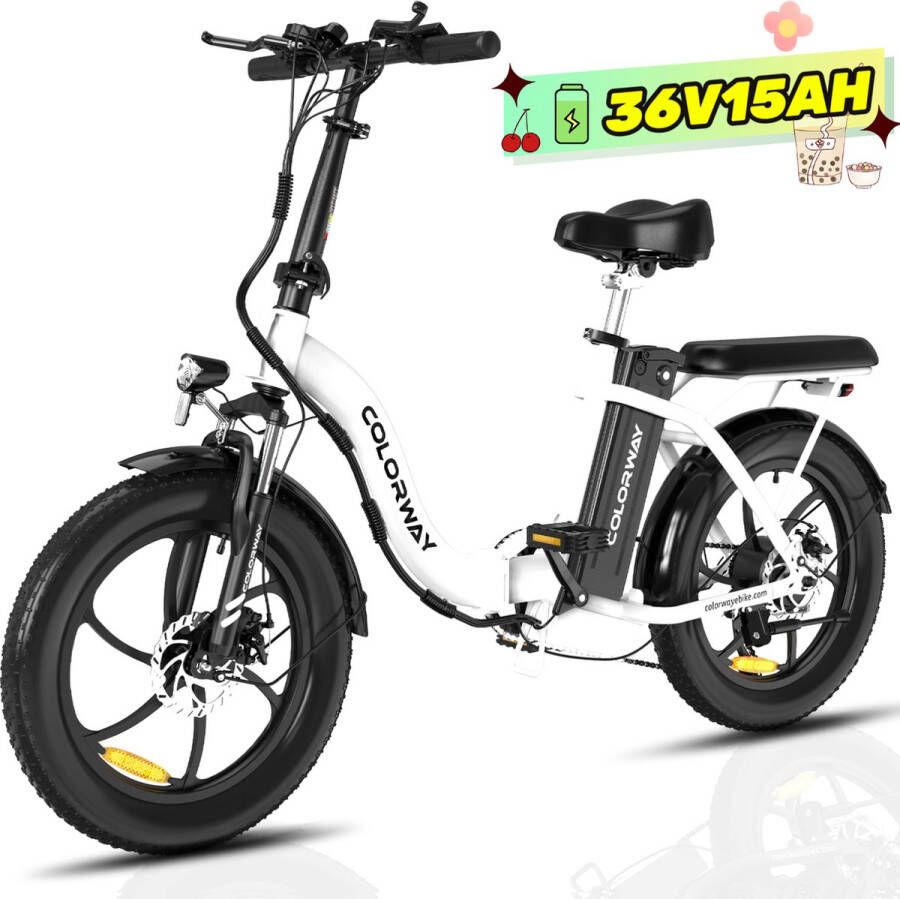 Colorway BK6 Elektrische Fiets Opvouwbare E-bike met fietstas 20 Inch Fatbike 11.2AH 25km h