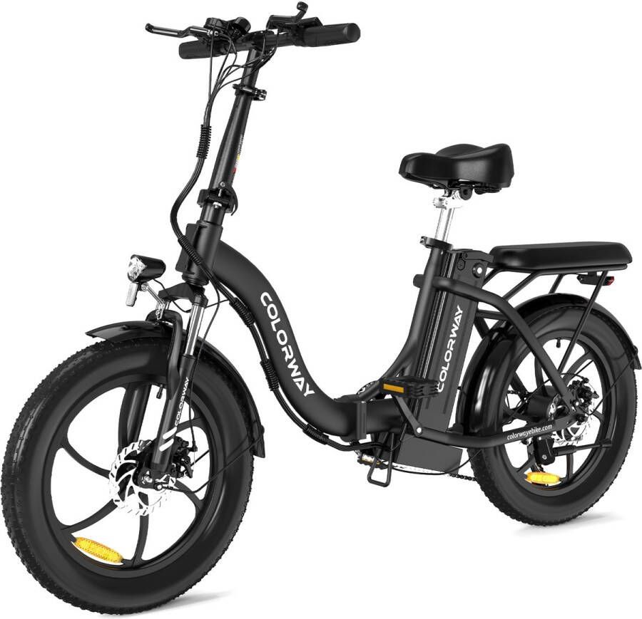 Colorway BK6G Elektrische Fiets -Opvouwbare E-Bike 20×3.0 Inch Fat Tire- 36V 12Ah Accu -250w -zwart
