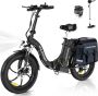 Colorway BK6S Elektrische Fiets 20*3.0 Inch Fat Tire City Commuter EBike met Afneembare 36V 15Ah Lithium Batterij Opvouwbaar Mountain E-Bike met 250W Motor 7 Versnellingen IP54 Waterdicht Met fietstas - Thumbnail 1