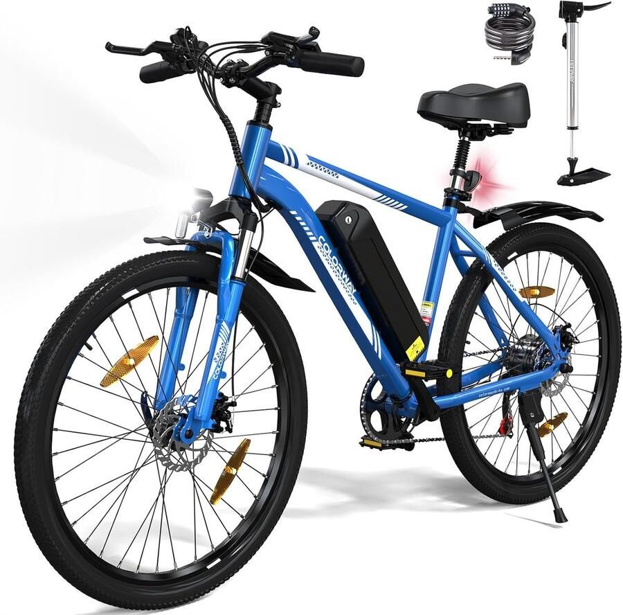 Colorway Elektrische Fiets BK15 Trendy 26Inch Mountain EBike met Afneembare 36V 15Ah Lithium Batterij City Commuter E-Bike met 250W Motor 7 Versnellingen IP54 Waterdicht