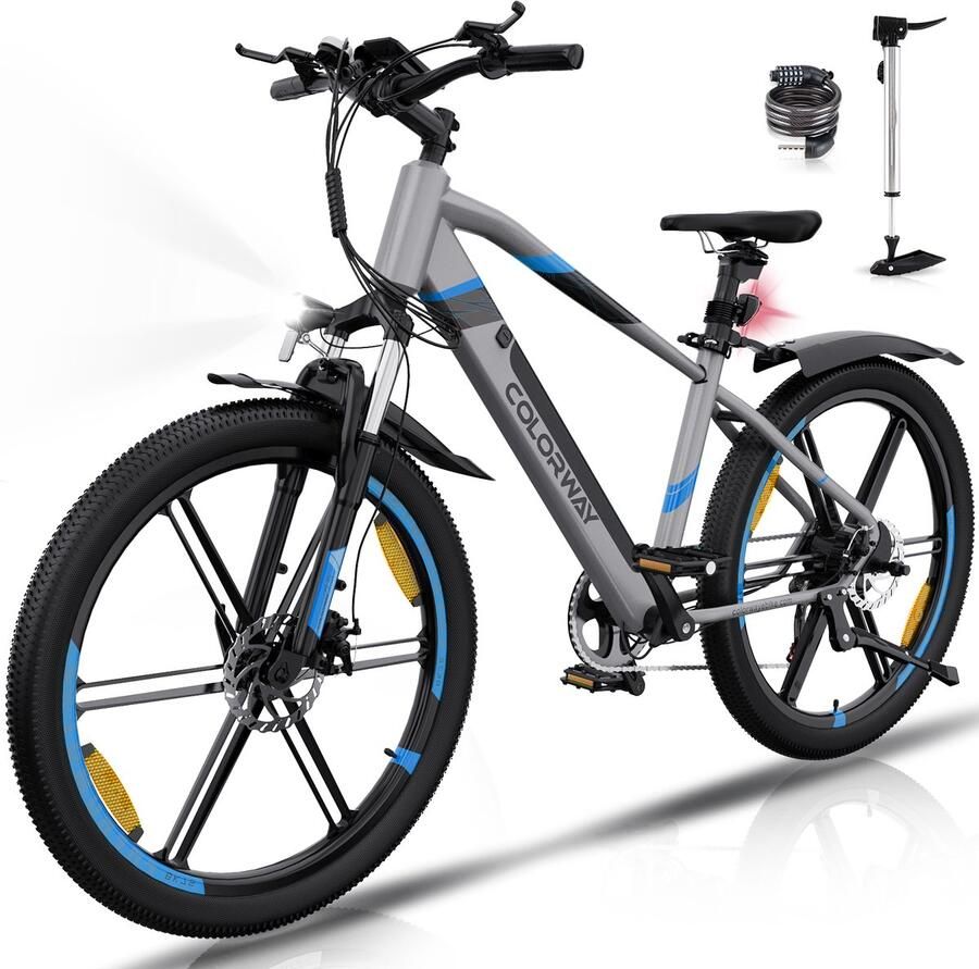 Hitway Colorway Elektrische Fiets BK11MS Trendy 20*3.0 Inch Fat Tire City Commuter EBike met Afneembare 36V 12Ah Lithium Batterij Opvouwbaar Mountain E-Bike met 250W Motor 7 Versnellingen IP54 Waterdicht