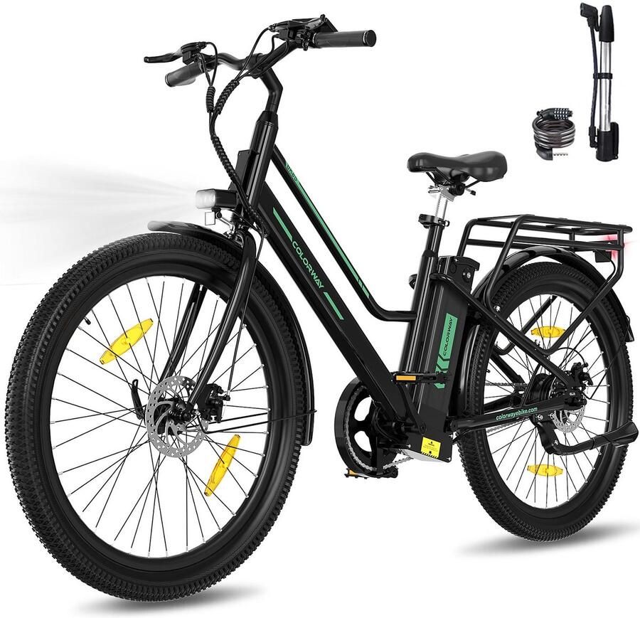 Colorway Elektrische Fiets BK10 Trendy 20*4.0 Inch Fat Tire City Commuter EBike met Afneembare 36V 12Ah Lithium Batterij Opvouwbaar Mountain E-Bike met 250W Motor 7 Versnellingen IP54 Waterdicht - Foto 2
