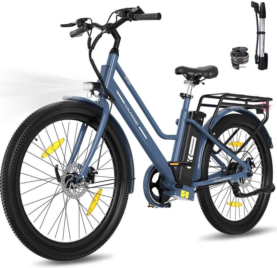 ELEKGO Elektrische Fiets EG31 Trendy 28 Inch City Commuter EBike met Afneembare 36V 12Ah Lithium Batterij Mountain E-Bike met 250W Motor Damesfiets 7 Versnellingen IP54 Waterdicht