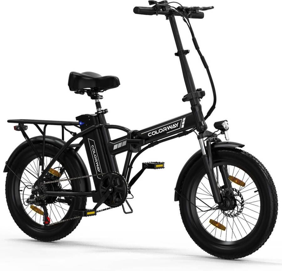 Colorway Elektrische Fiets 20*3.0 E bike Opvouwbaar 36V&12Ah 35-90KM-Zwart